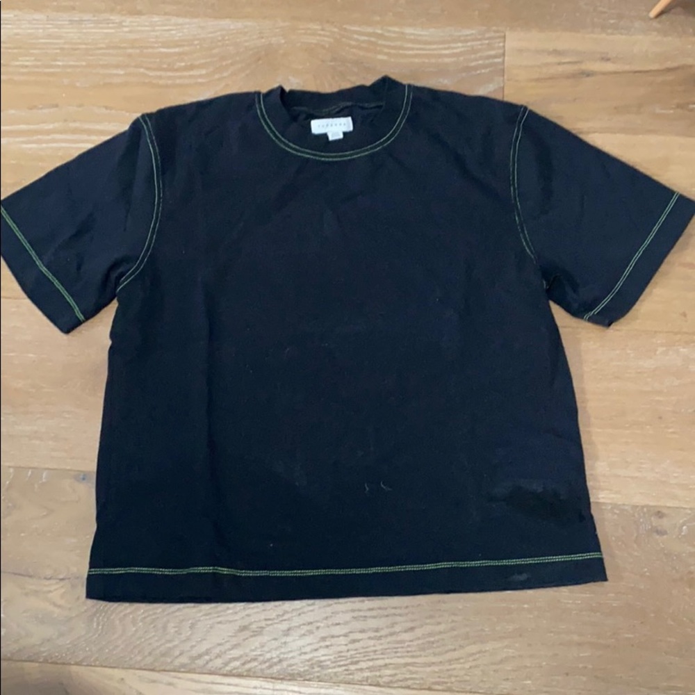 Black Tee with Green Lining